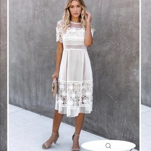 VICI Mesh Well Together Lace Midi Dress NWT